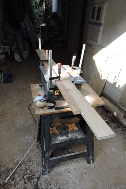 Table saw in use